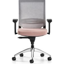 Bürotime Cozy Çalışma Koltuğu - 3D Kol - Alüminyum Ayak - Somon/gri