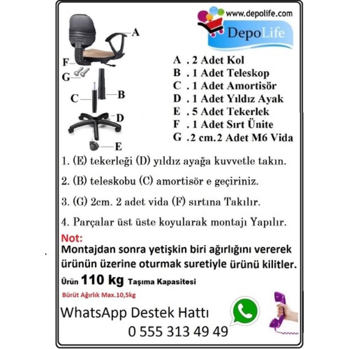 Depolife Çocuk Genç Odası Çalışma Koltuğu  Döner Sandalye Tekerli Kumaş Döşeme Sindirella Resimli