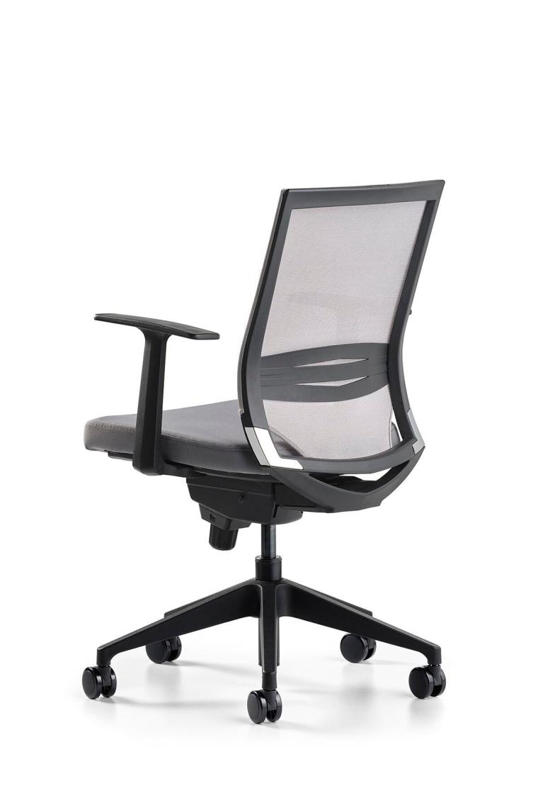 Bürotime Cozy Çalışma Koltuğu - Sabit T Kol - Plastik Ayak - Antrasit/gri