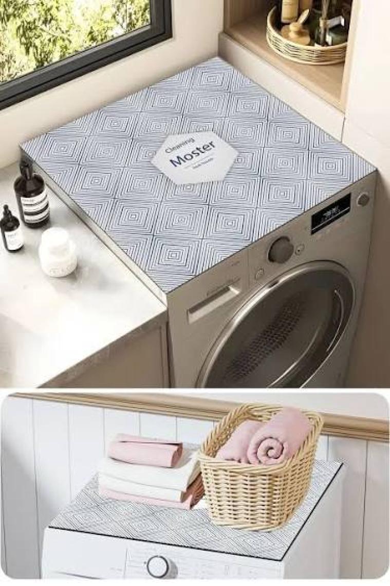 Valerine Life Çamaşır Kurutma Makinesi Örtüsü Matı Kaymaz Sıvı Geçirmez Koruyucu Yıkanır Ped 60X60CM