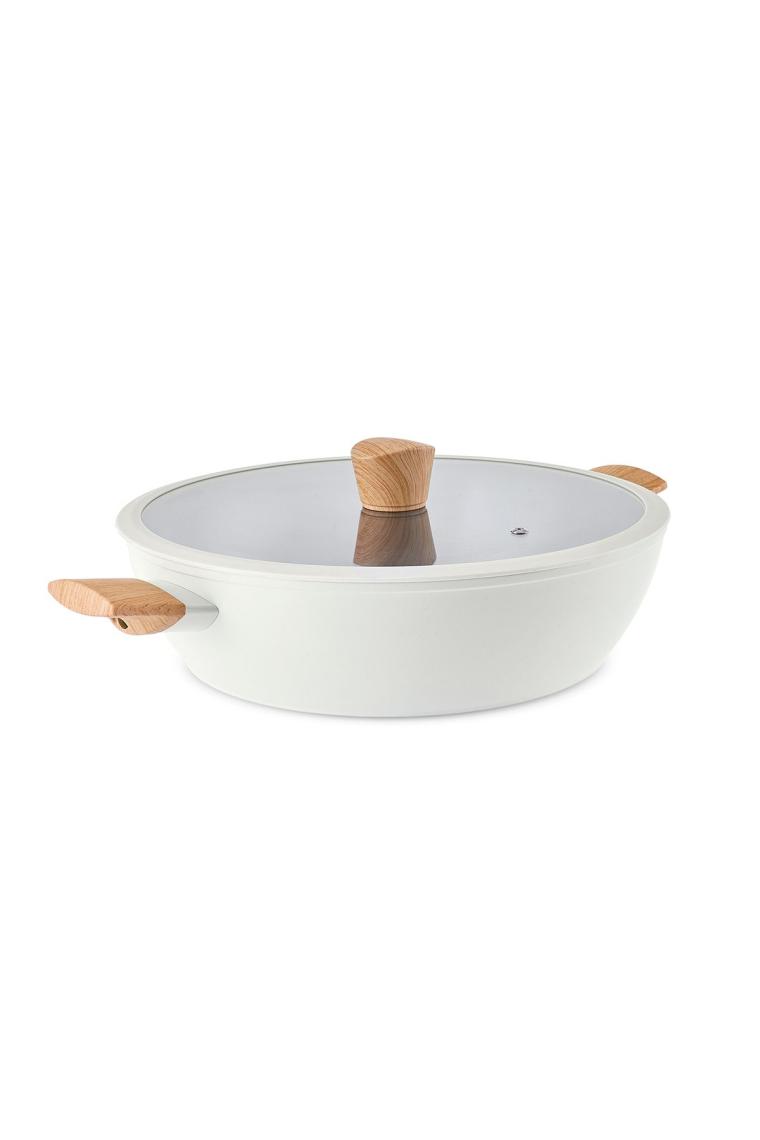 Karaca Swiss Crystal Almond Cream Indüksiyon Tabanlı Karnıyarık Tencere 26 cm