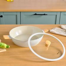 Karaca Swiss Crystal Almond Cream Indüksiyon Tabanlı Karnıyarık Tencere 26 cm