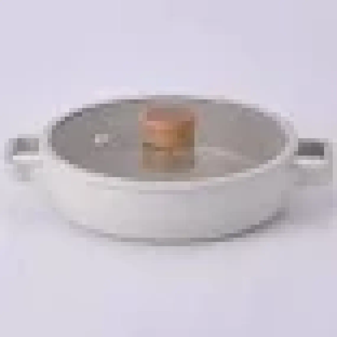 Neoflam Fika Cam Kapaklı Alüminyum Döküm Sahan 22 cm Bej