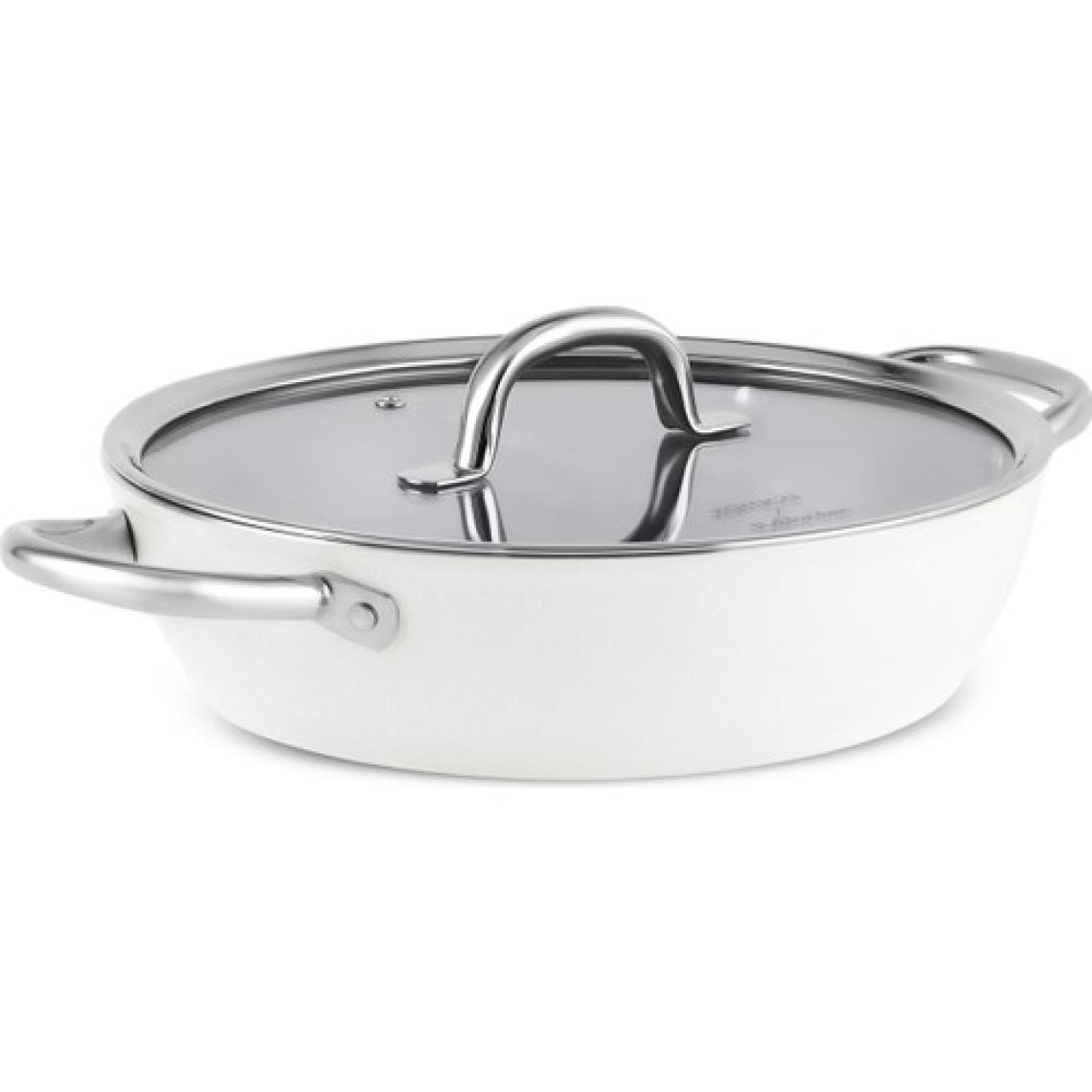 Karaca x Refika Birgül Swiss Crystal Metal Kulplu Karnıyarık Tencere 30 cm Creamy