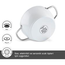 Karaca x Refika Birgül Swiss Crystal Metal Kulplu Karnıyarık Tencere 30 cm Creamy