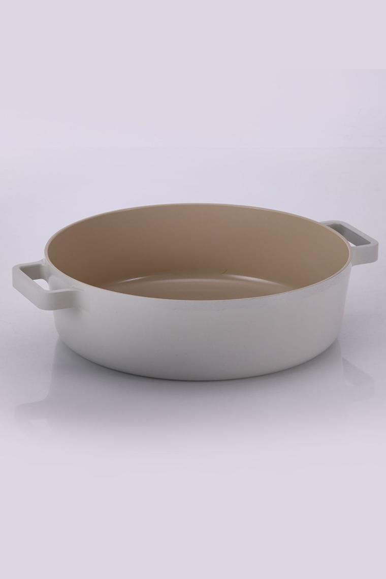 Neoflam Fika Cam Kapaklı Alüminyum Gri Döküm Sığ Tencere 26 cm D-NEOG226L