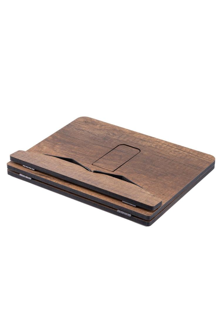 Ahşap Kitap Okuma ve Tablet Standı Ceviz