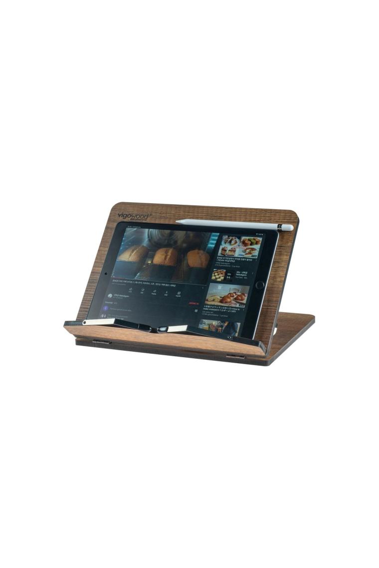 Ahşap Kitap Okuma ve Tablet Standı Ceviz