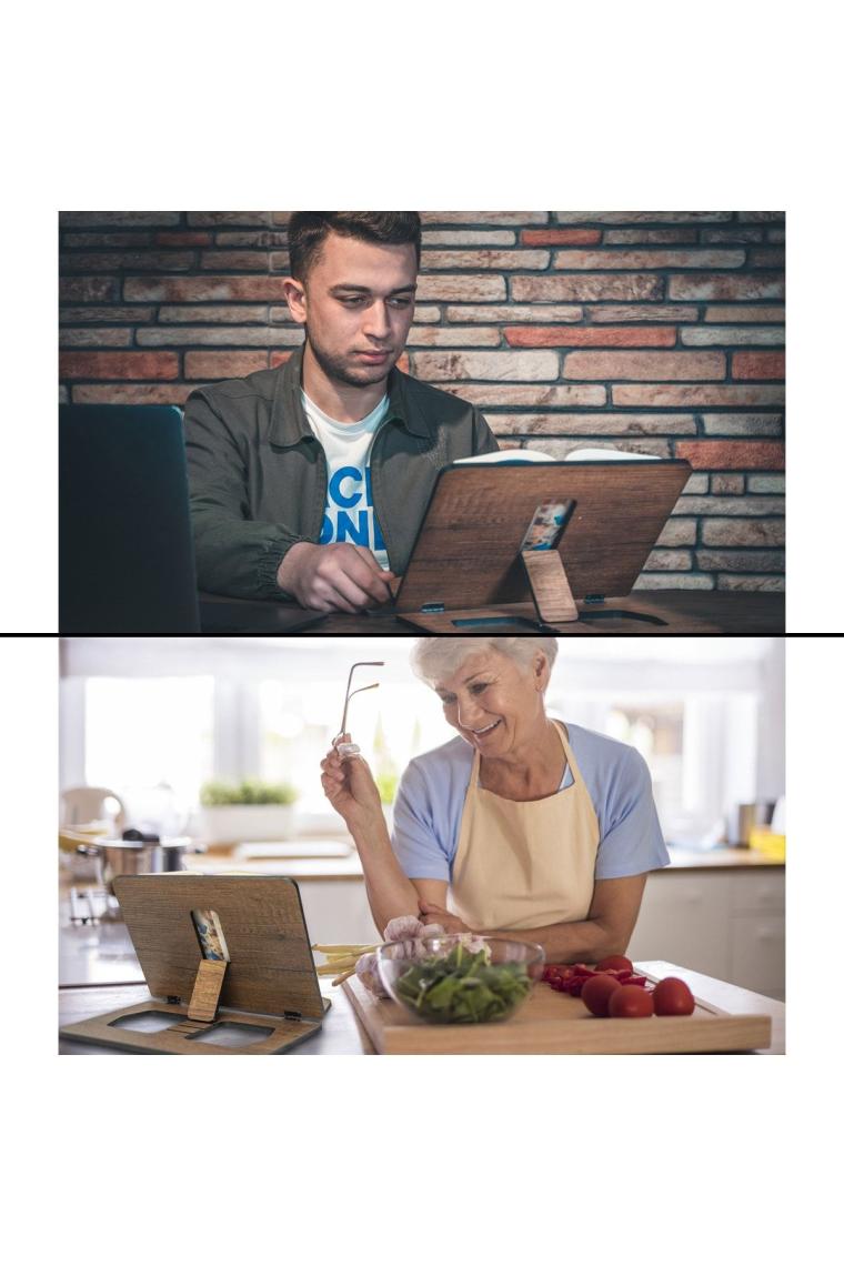 Ahşap Kitap Okuma ve Tablet Standı Ceviz