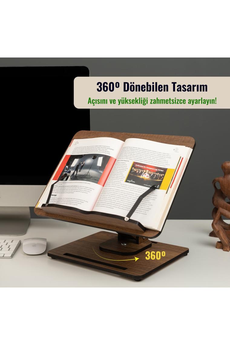 Kitap Okuma Standı Yükseklik Ayarlanabilir Katlanabilir 360º Dönebilen Laptop Standı