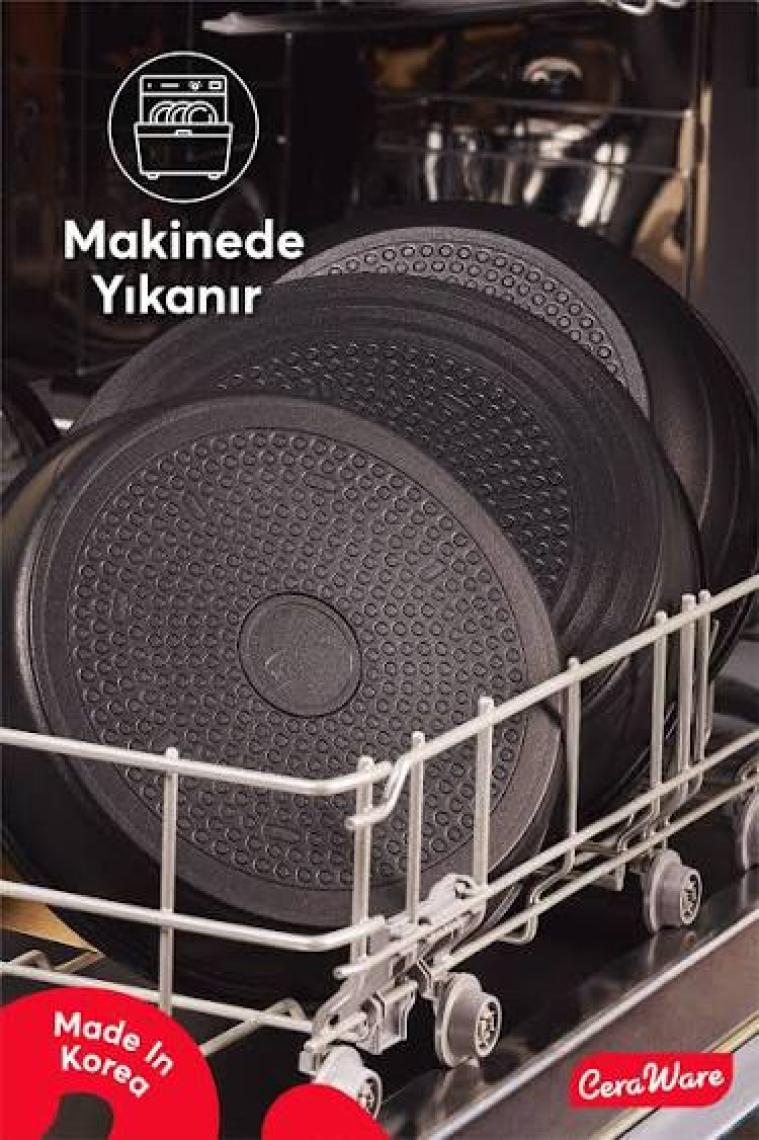 Ceraware Hona Xl 14 Parça Ayrılabilen Saplı Iç Içe Geçebilen Seramik Yapışmaz Tencere Tava Seti