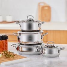 Cookplus Heybeli 8 Parça 18/10 Paslanmaz Çelik Tencere Seti – Isıya Dayanıklı Kapak, Ergonomik Sap ve Kolay Temizlik