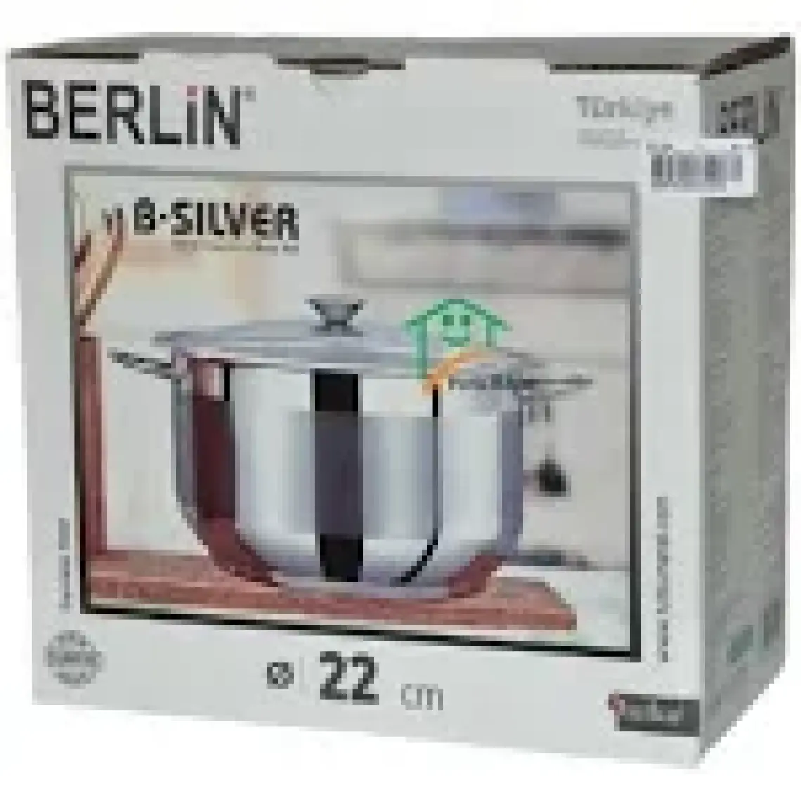 Bonera Berlin Silver 22X12 cm Derin Çelik Tencere