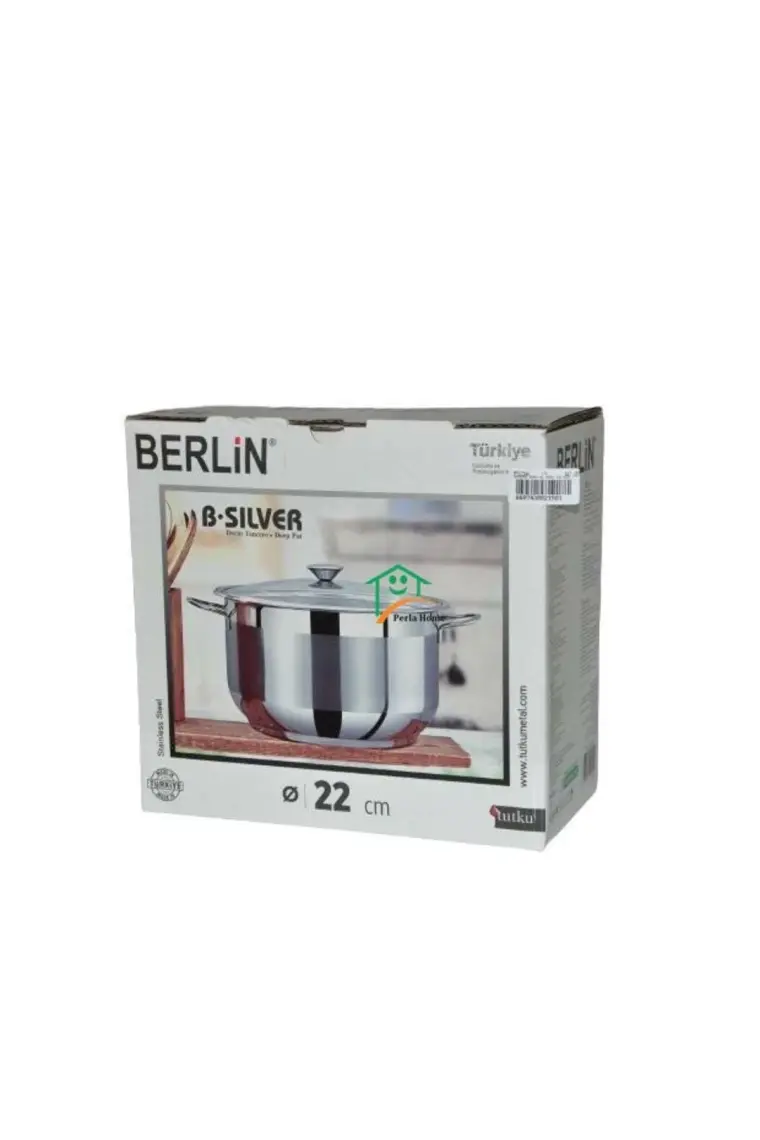 Bonera Berlin Silver 22X12 cm Derin Çelik Tencere