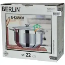 Bonera Berlin Silver 22X12 cm Derin Çelik Tencere