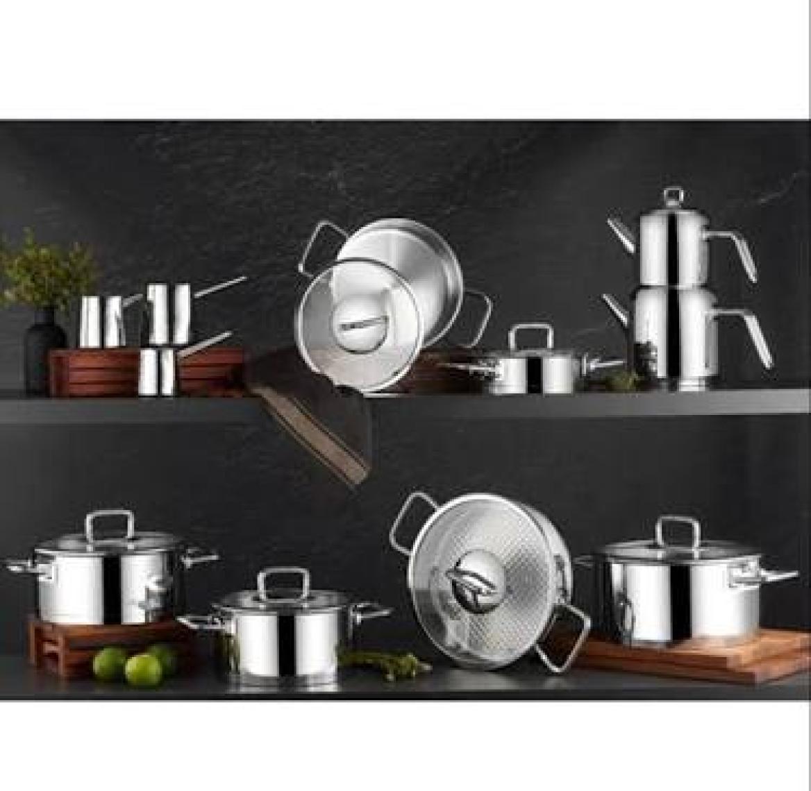 Aryıldız Vento Prestige 20 Parça Cam Kapak İdeal Çelik Çeyiz Seti