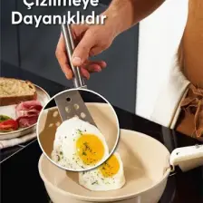 Hona Daily 9 Parça Tak Çıkar Saplı Iç Içe Geçebilen Seramik Yapışmaz Tencere Tava Seti Bej