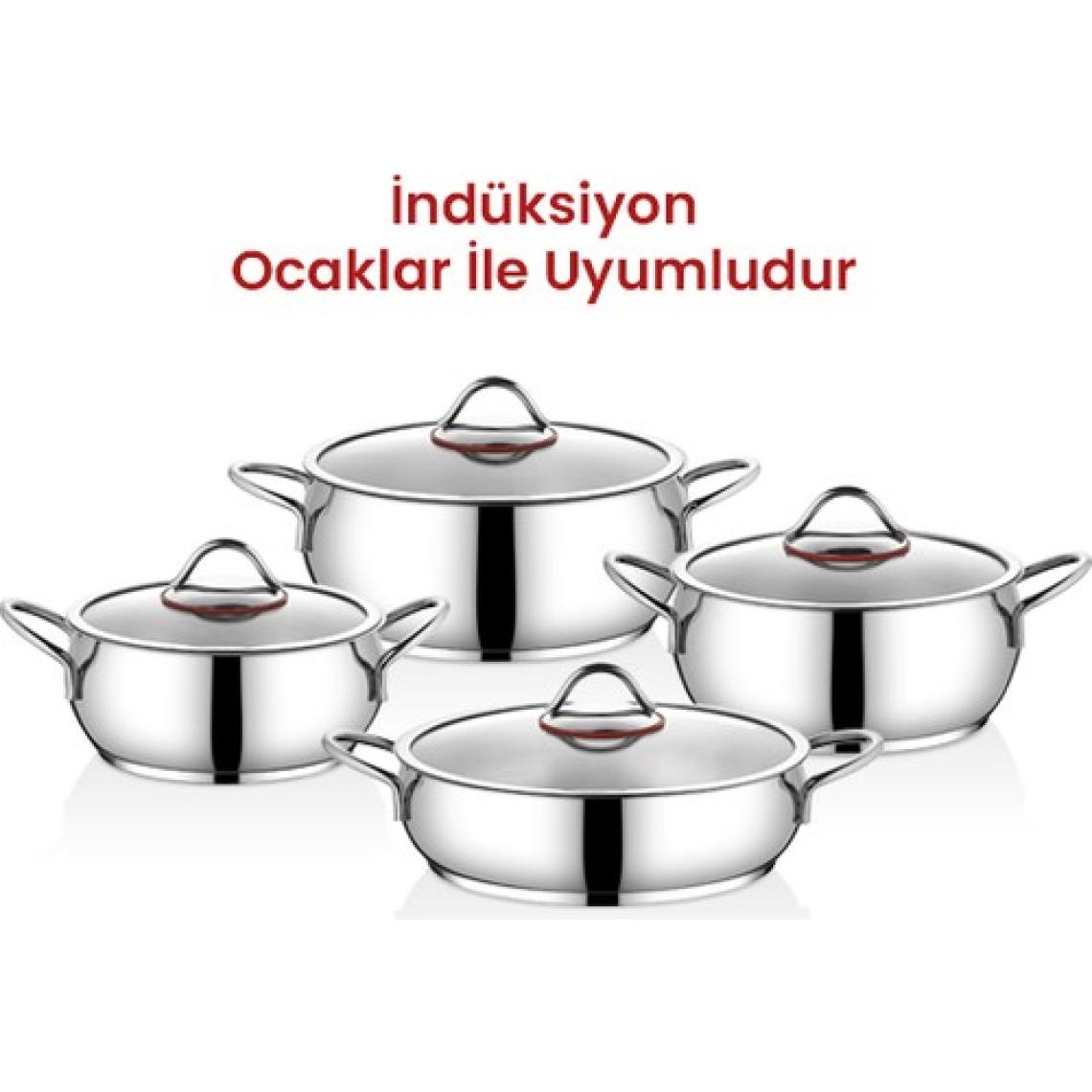 Kahramanlar Elite Prime İndüksiyon Tabanlı 8 Parça Tencere Seti