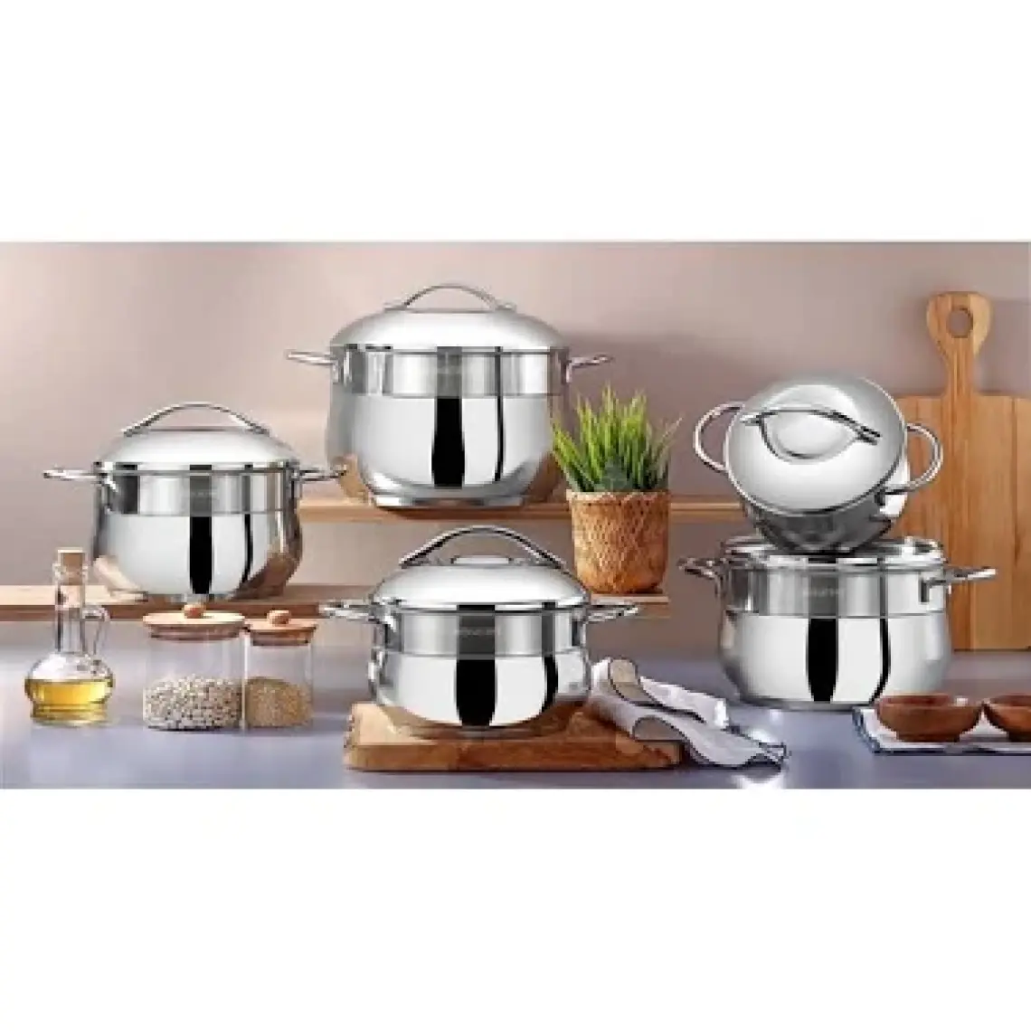 Bonera Globus 10 Prç Standard Set (18-20-22-24-28) - Sılver