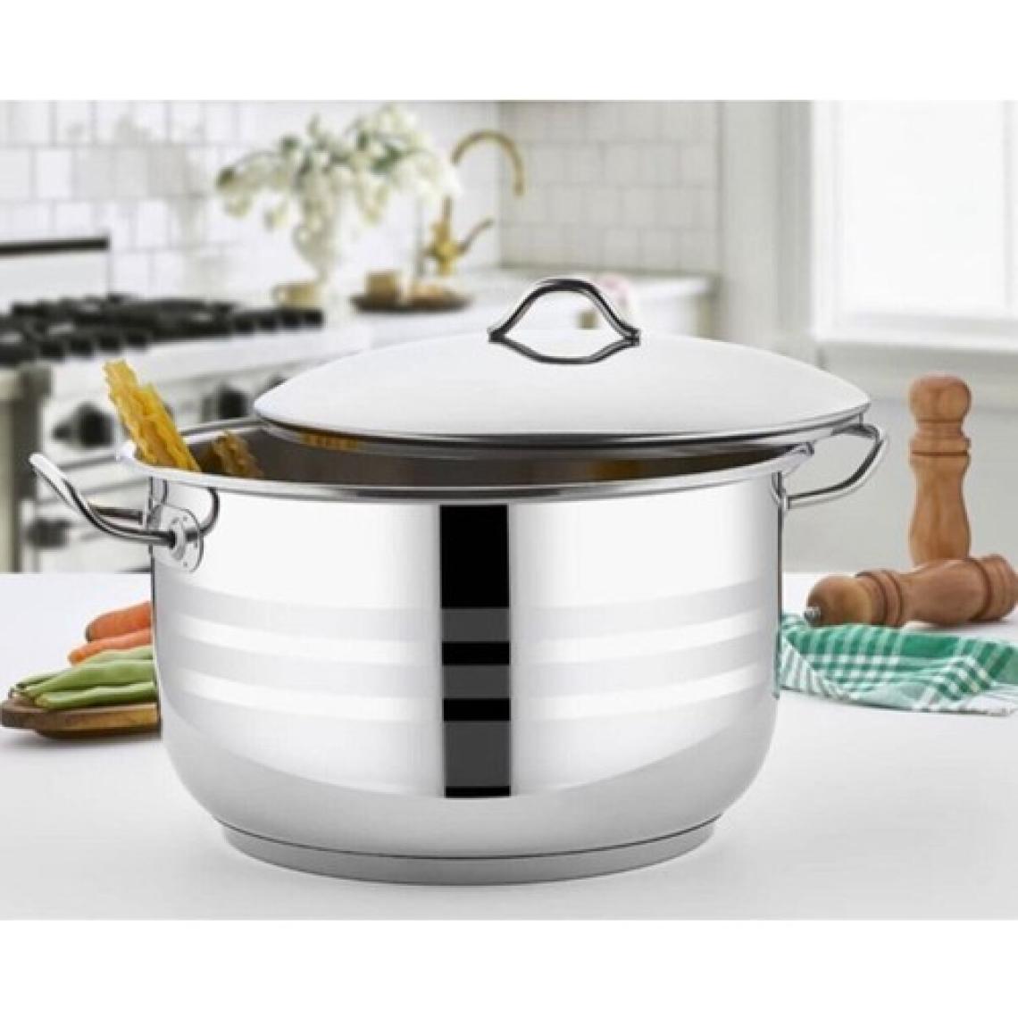 Nova Jumbo Boy 304 Paslanmaz Büyük Derin Tencere 32 cm Aşure Tenceresi 16 Litre