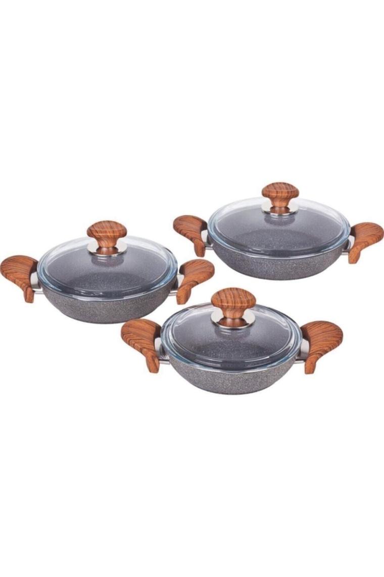 Granit Gri Sahan Set Ahşap Sap K-514.03 514