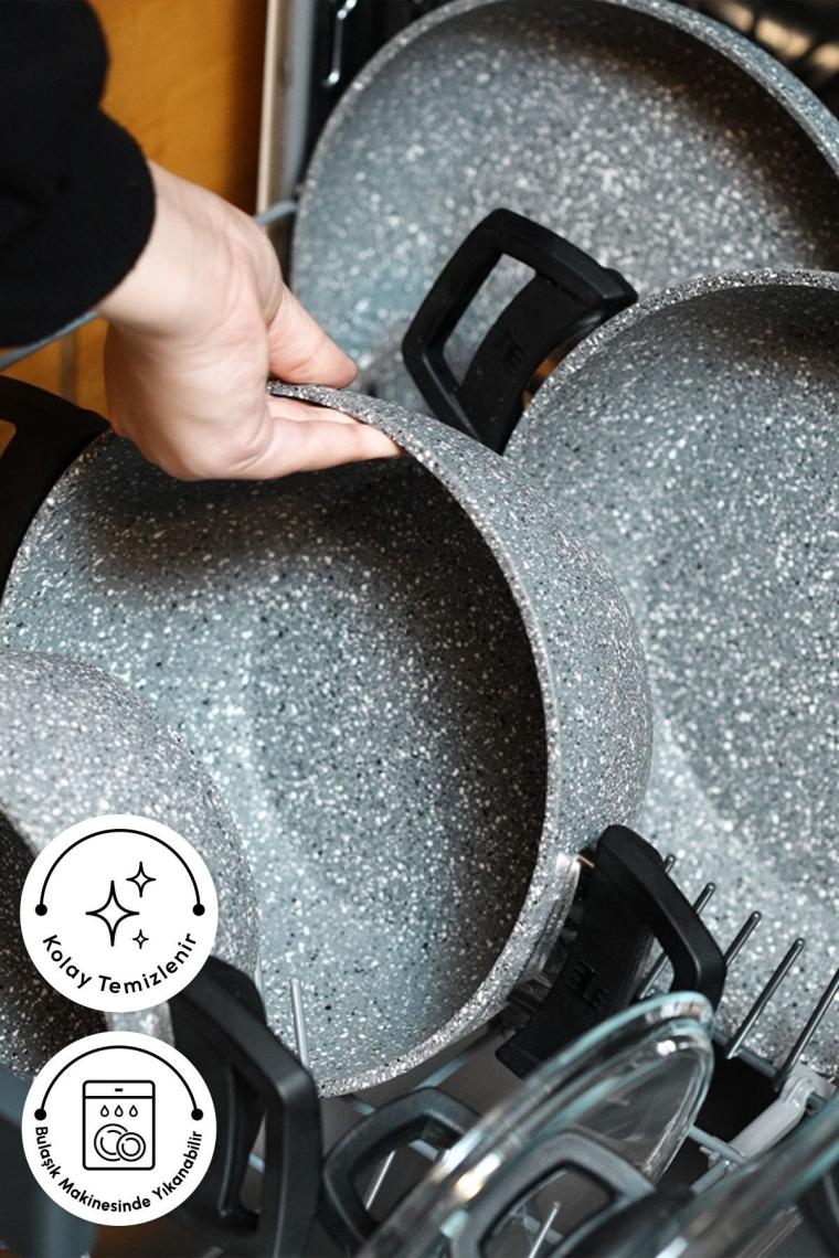 Gris Biogranit 7 Parça Tencere Seti 5049SERI
