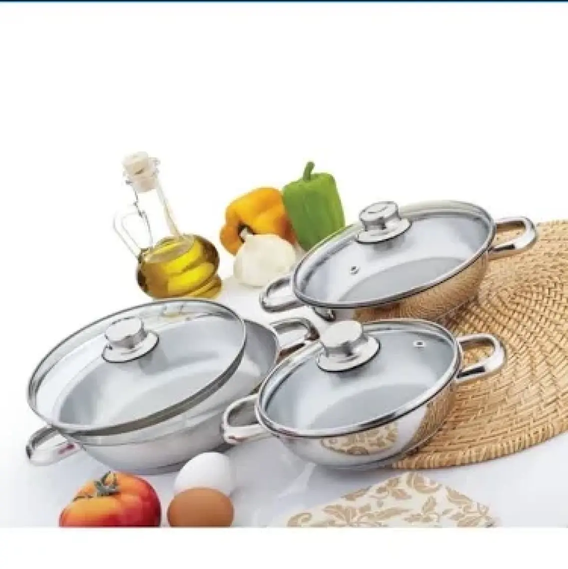 Gülsan 6 Parça Omlet Set Cam Kapaklı
