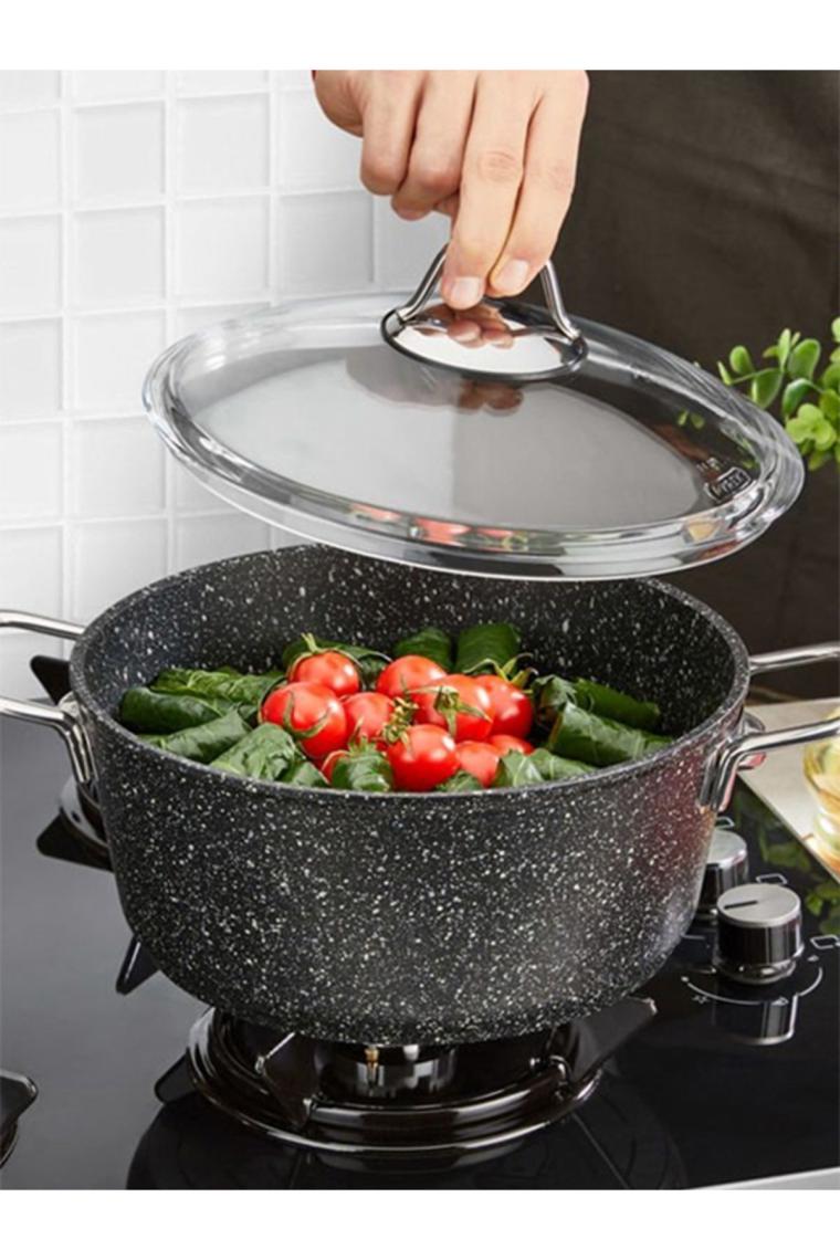 Falez Black Line 20 cm Derin Granit Tencere