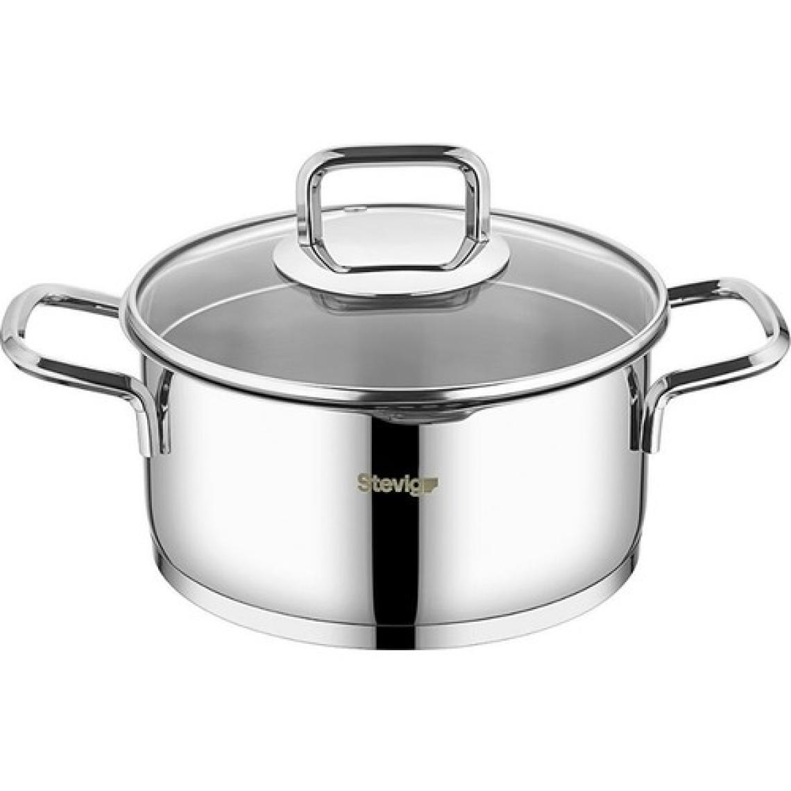 Stevig 4 Cook Pro Süzgeç Kapaklı 18/10 Paslanmaz Çelik Tencere Seti 6 Parça ST-301
