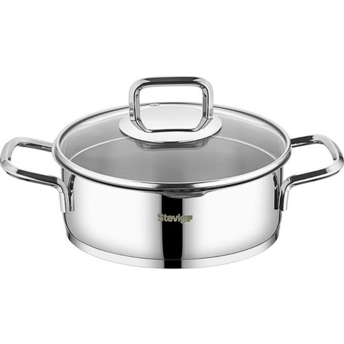 Stevig 4 Cook Pro Süzgeç Kapaklı 18/10 Paslanmaz Çelik Tencere Seti 6 Parça ST-301