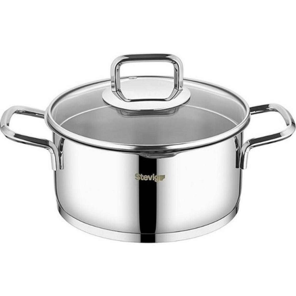 Stevig 4 Cook Pro Süzgeç Kapaklı 18/10 Paslanmaz Çelik Tencere Seti 6 Parça ST-301