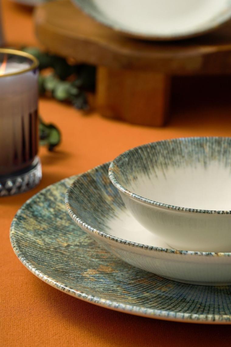 Eksen 18 Parça 6 Kişilik Porselen Yemek Takımı