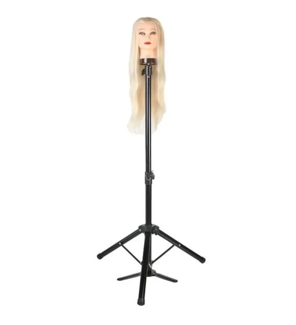 Kuaför Eğitim Mankeni Için Metal Tripod / Siyah + Taşıma Çantası