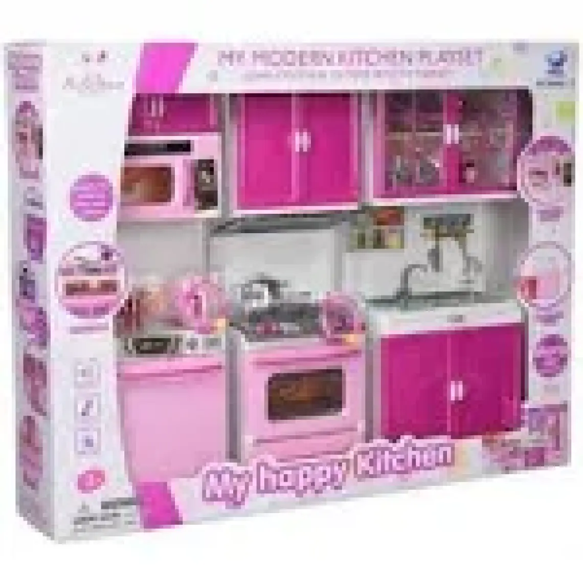 Mega Oyuncak Modern Kitchen 4 Bölmeli Işıklı Sesli Mutfak Seti