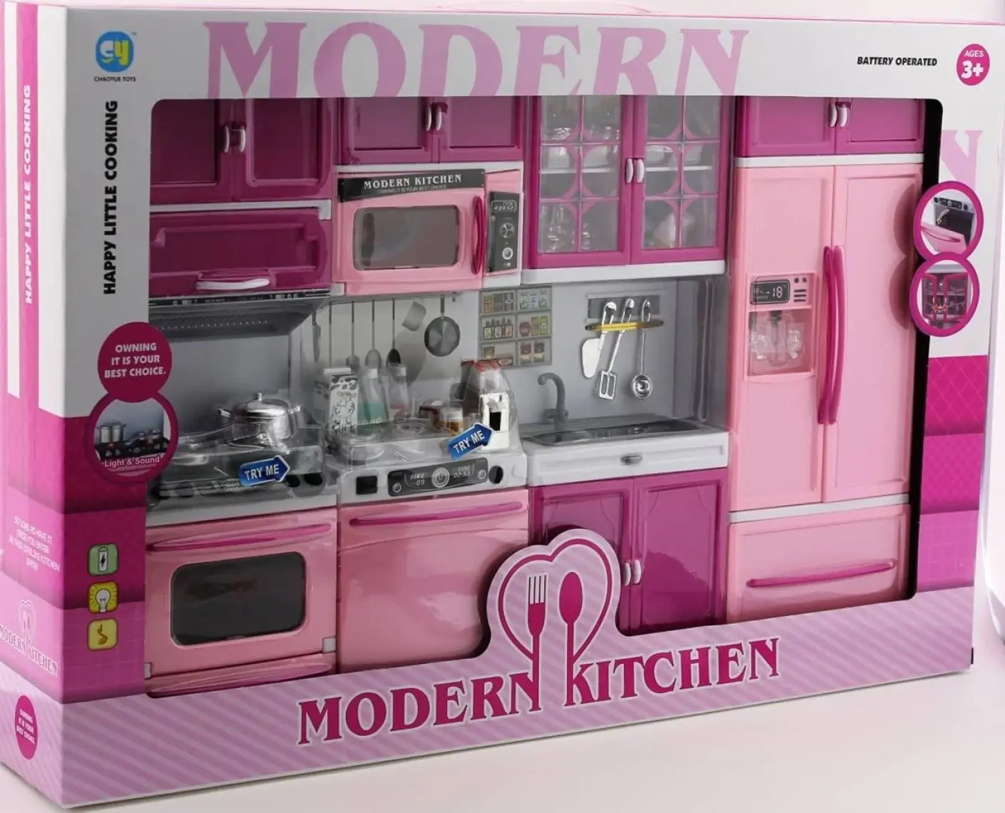 Mega Oyuncak Modern Kitchen 4 Bölmeli Işıklı Sesli Mutfak Seti