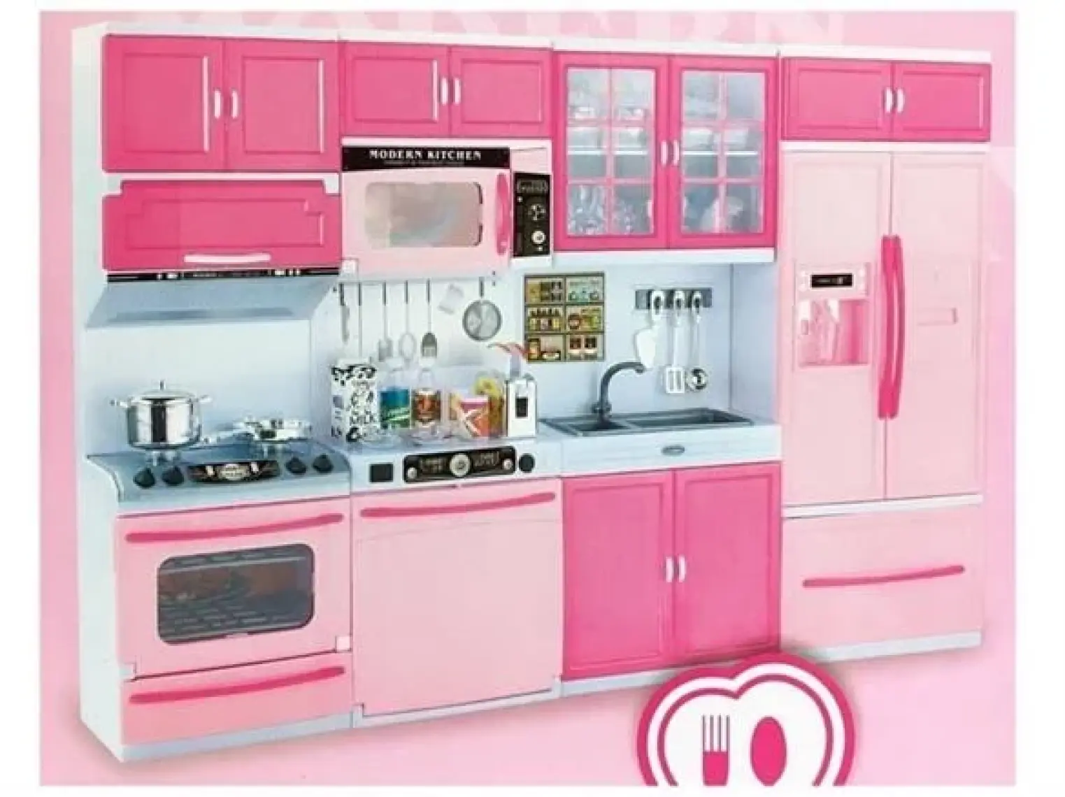 Mega Oyuncak Modern Kitchen 4 Bölmeli Işıklı Sesli Mutfak Seti