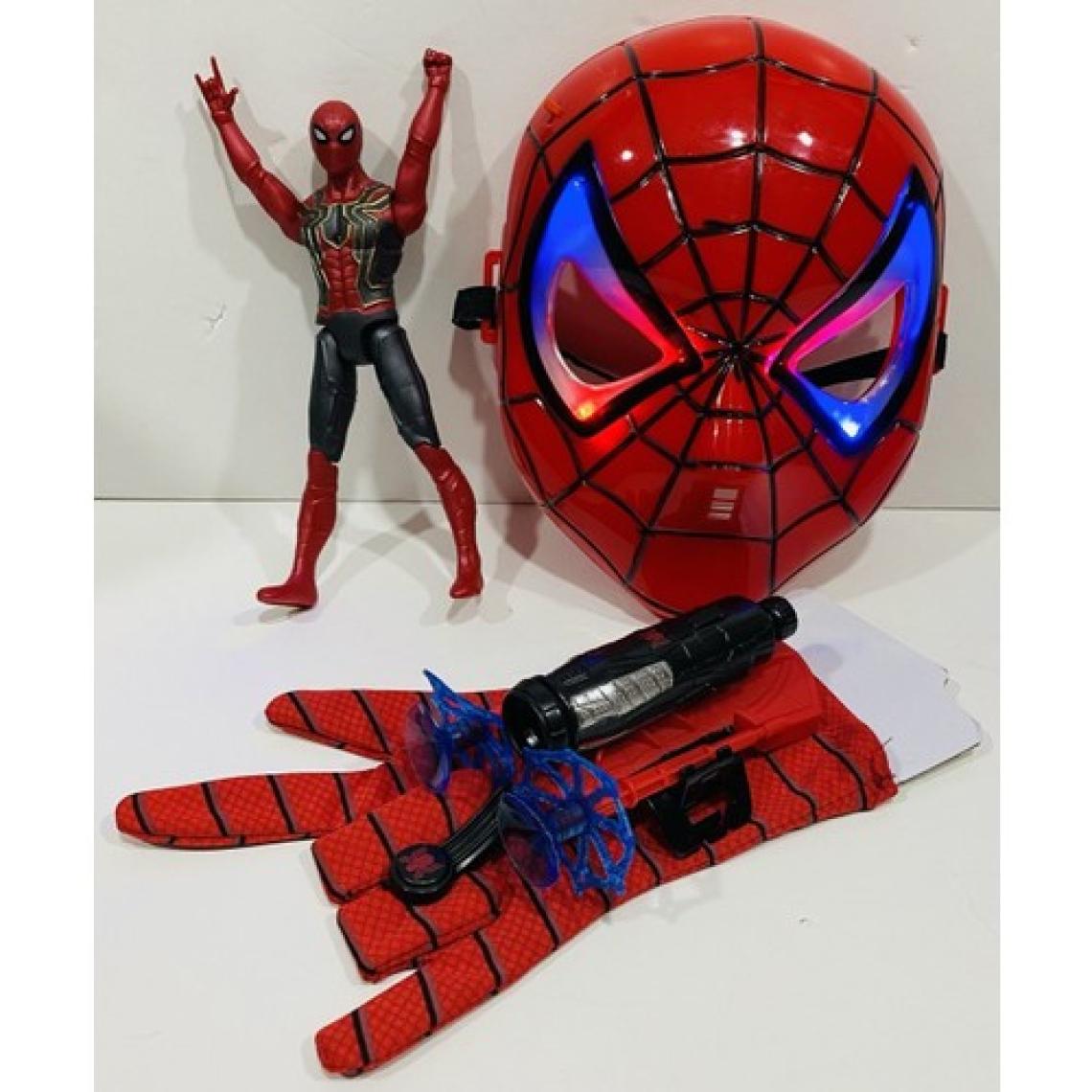 Marvel Spider-Man Ağ Atan Eldiven+Işıklı Maske cm Işıklı Figür 3 Lü Set Oyuncak
