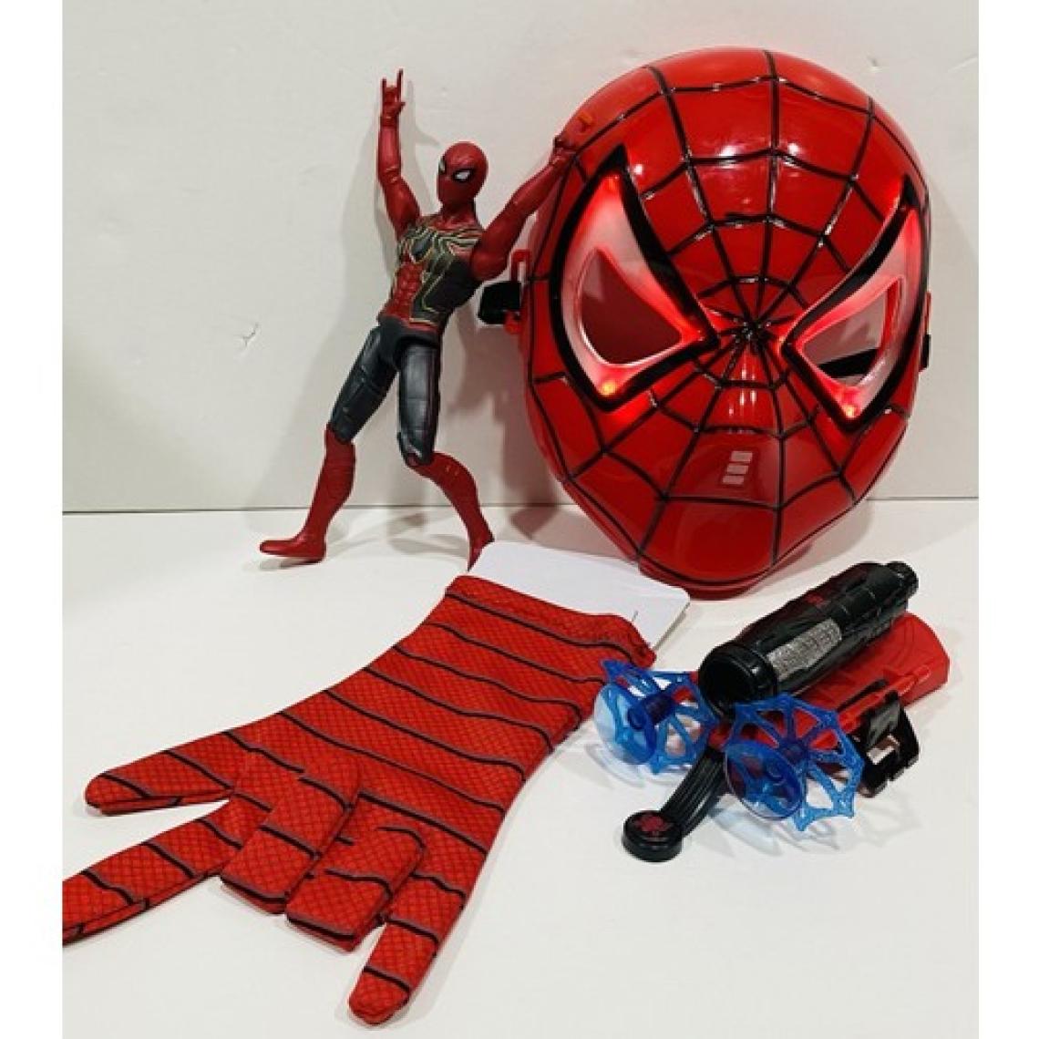 Marvel Spider-Man Ağ Atan Eldiven+Işıklı Maske cm Işıklı Figür 3 Lü Set Oyuncak