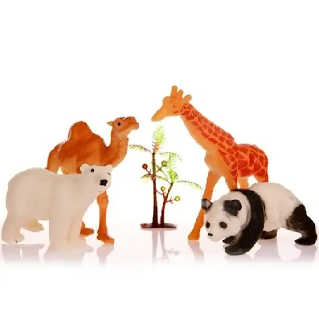 Birlik Toys  Poşetli Hayvanlar 4 Parça Deve Panda Zürafa Kutup Ayısı