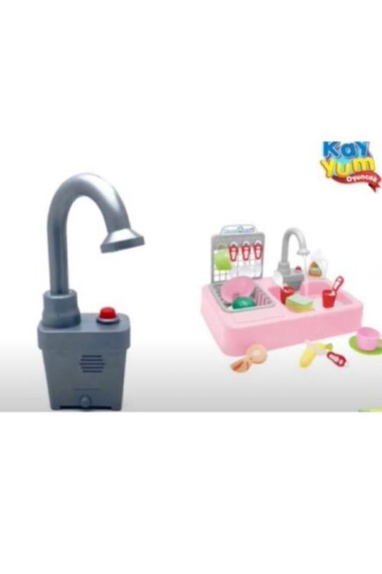 Kayyum Oyuncak Modern Çeşmeli Lavabo Seti Pembe