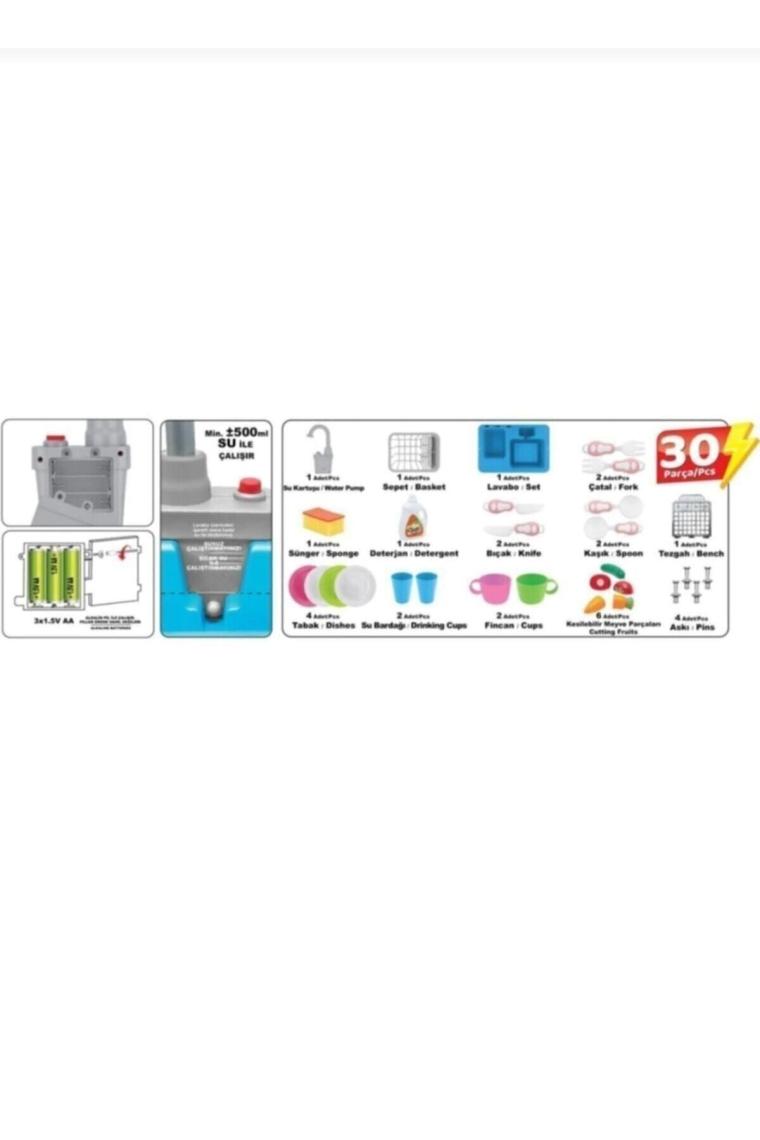 Kayyum Oyuncak Modern Çeşmeli Lavabo Seti Pembe