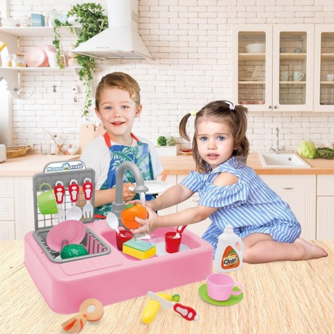Kayyum Oyuncak Modern Mutfak Çeşmeli Lavabo Set Mutfak Oyuncak Set