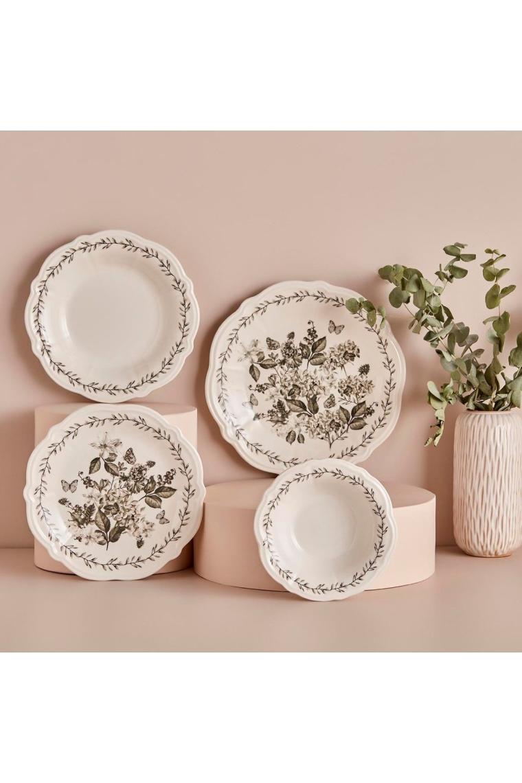 Isabella Stoneware 24 Parça 6 Kişilik Yemek Takımı Yeşil