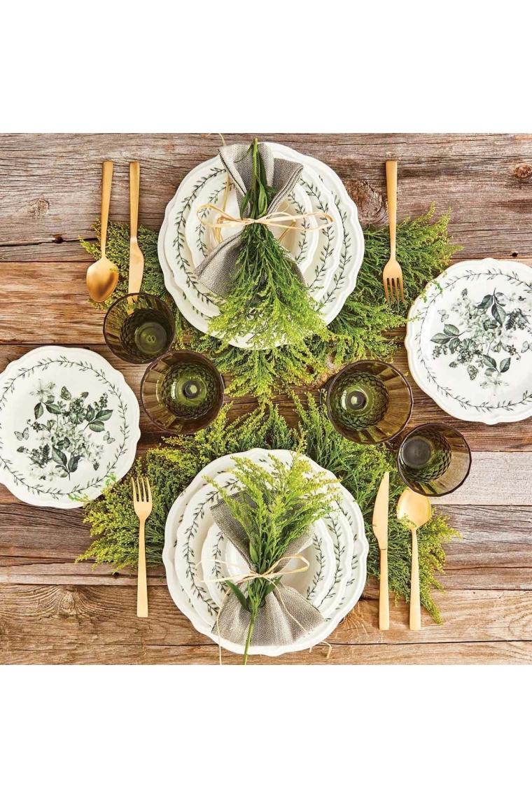 Isabella Stoneware 24 Parça 6 Kişilik Yemek Takımı Yeşil