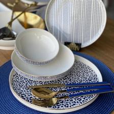 Blue Modern 24 Parça 6 Kişilik Yemek Takımı