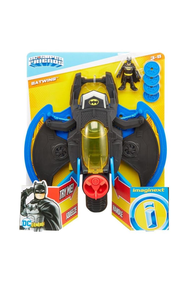 Imaginext DC Super Friends Batwing ve Batman, Oyuncak Uçak ve Batman Figürü GKJ22