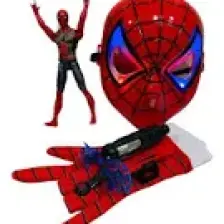 Marvel Spider-Man Ağ Atan Eldiven+Işıklı Maske cm Işıklı Figür 3 Lü Set Oyuncak