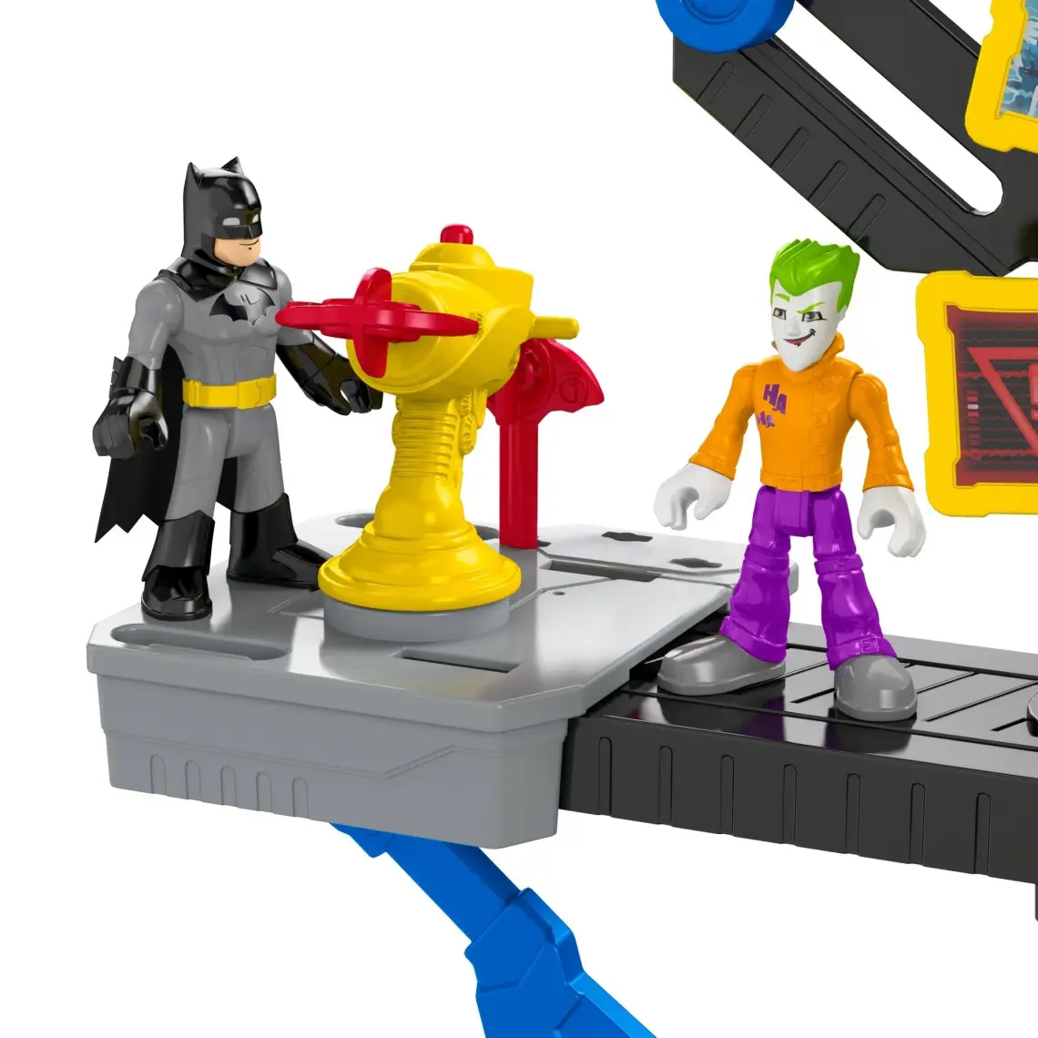 Imaginext Dc Super Friends 2'Si 1 Arada Transforming (Dönüşen) Batcave, Süper Kahraman Oyuncaklarından Batman, Joker, Zırh ve Fırlatıcı Dahil Chh91