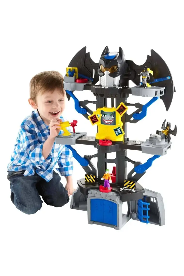 Imaginext Dc Super Friends 2'Si 1 Arada Transforming (Dönüşen) Batcave, Süper Kahraman Oyuncaklarından Batman, Joker, Zırh ve Fırlatıcı Dahil Chh91