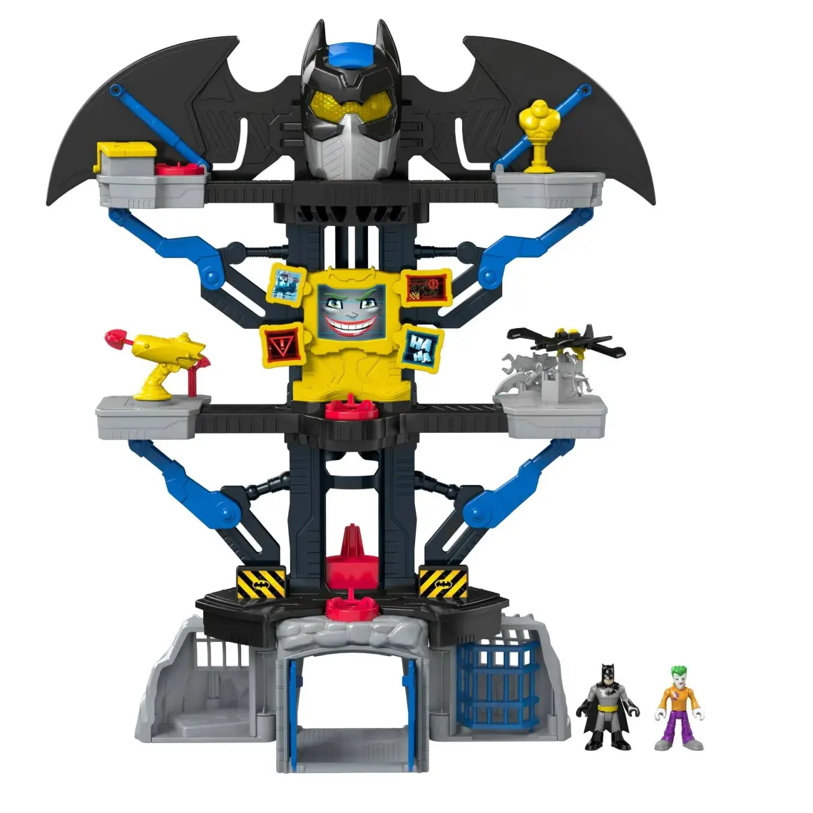 Imaginext Dc Super Friends 2'Si 1 Arada Transforming (Dönüşen) Batcave, Süper Kahraman Oyuncaklarından Batman, Joker, Zırh ve Fırlatıcı Dahil Chh91